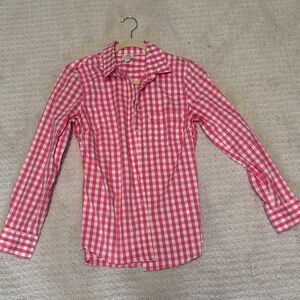 J. Crew Pink Gingham Blouse